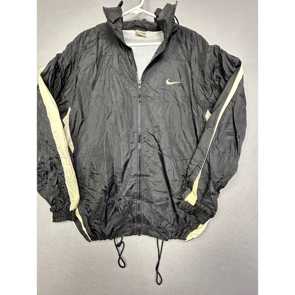 Nike Windbreaker Jacket Nylon Black Cream Medium Mens
